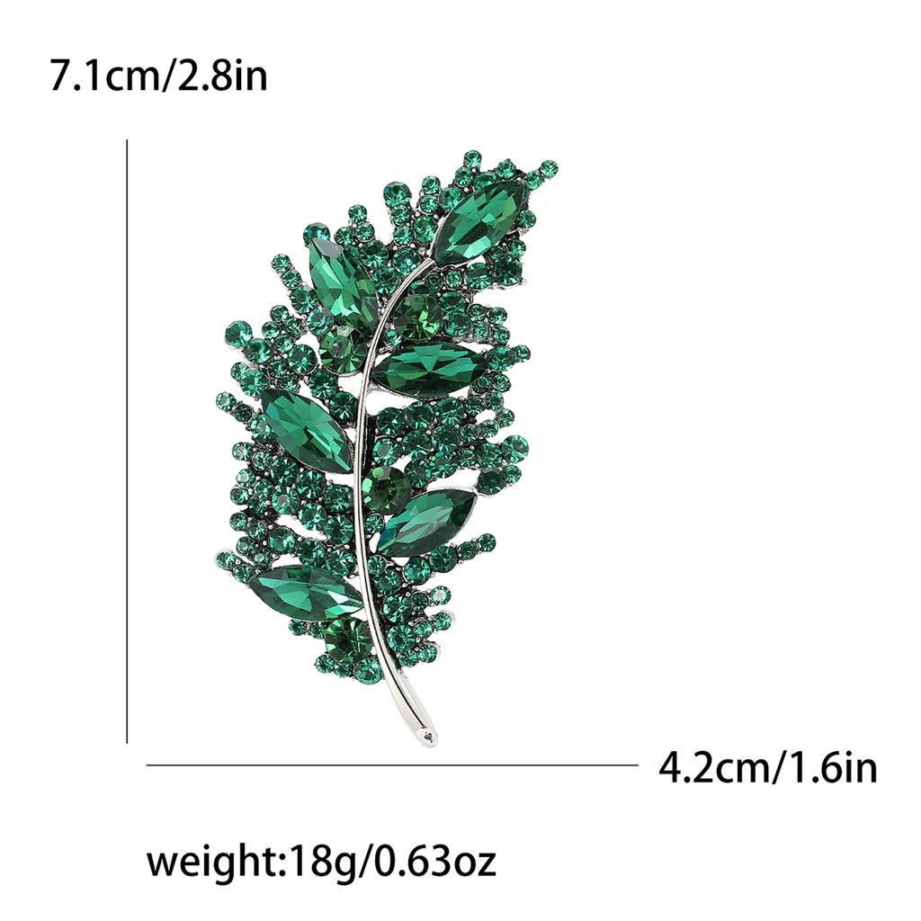 Rhinestone Feather Brooches for Women Unisex Creative Pins Event Party Backpack Decoration Clothes Accessories
