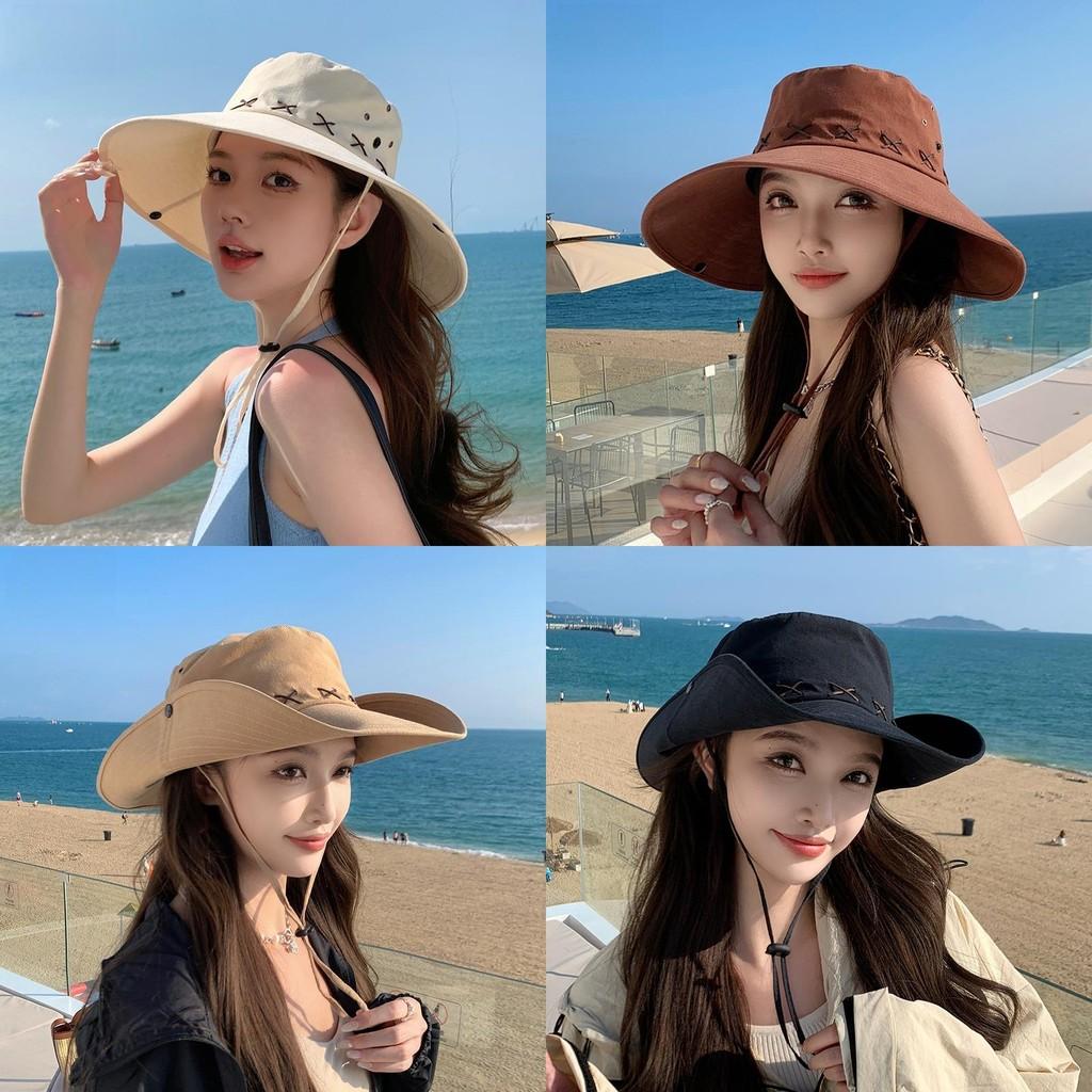 Polyester Summer Wide Brim Fisherman Hat For Men And Women Sun Protection And Breathability