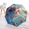 1 PC Automatic Folding Umbrella - Kitten Clownfish Pattern, Portable & Foldable Design with 8 Ribs, Christmas Birthday Gifts