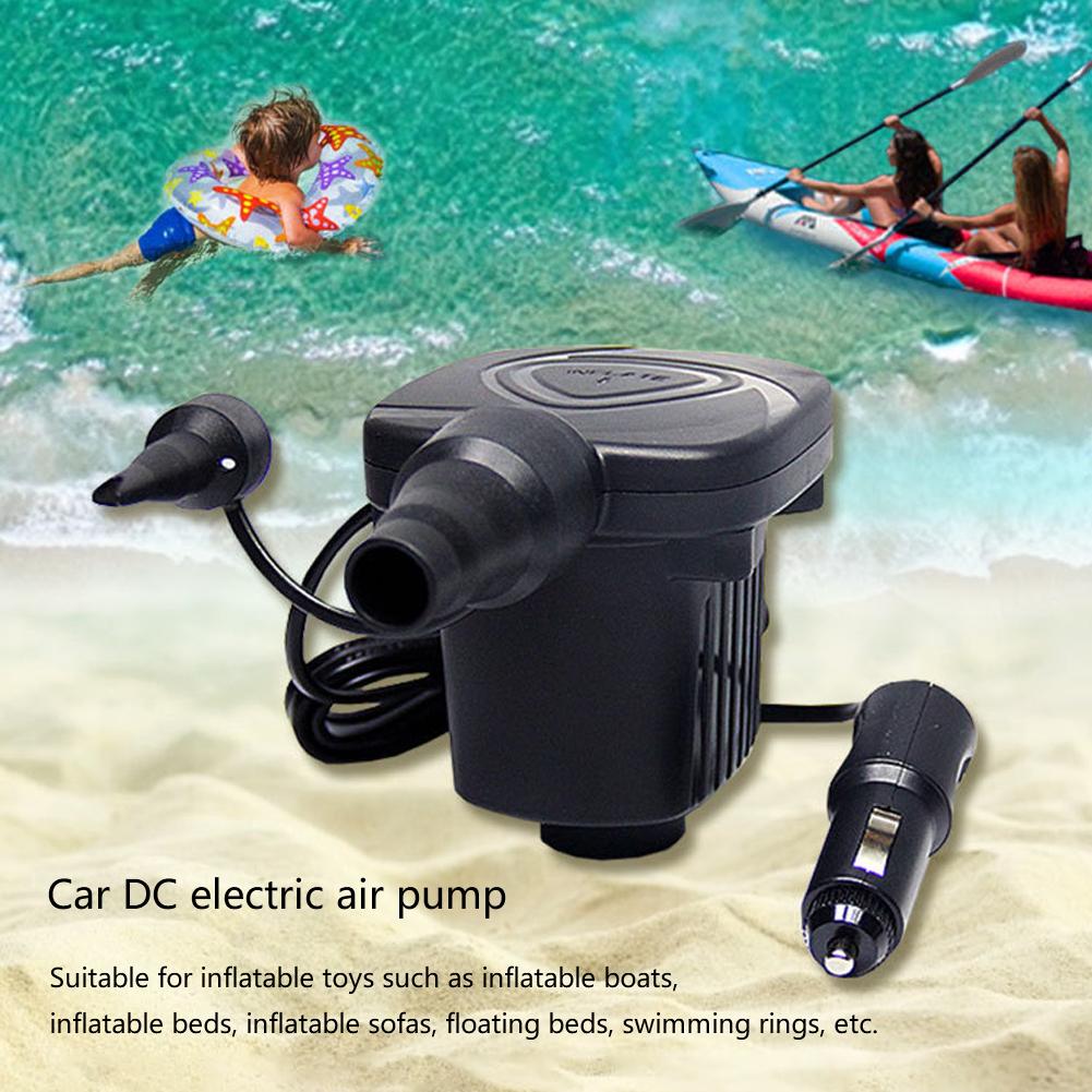 12V Car DC Electric Air Pump Outdoor Inflatable Boat Floating Bed Swimming Portable Inflating Tool