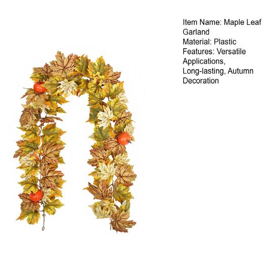 Sztuczny girlanda z liści klonowych 5,7 stopy dynia liście klonowe winorośl Święto Dziękczynienia jesienna girlanda na kominek stół jesienna impreza dekoracja ślubna