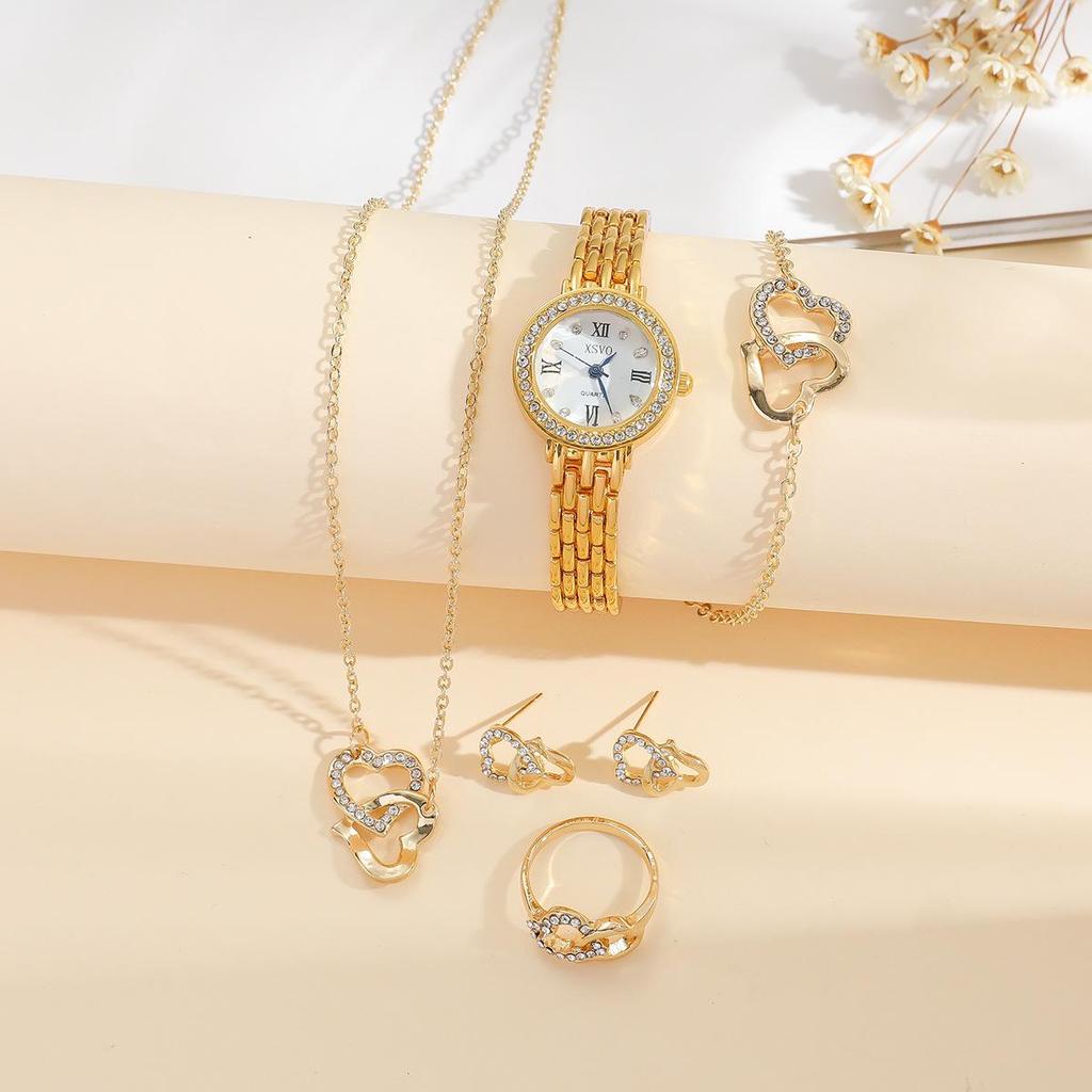 Women's Stylish Diamond-Set Quartz Watch with Versatile Steel Band