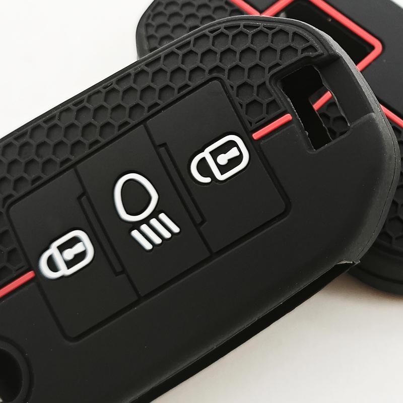 1PC Luxury Silicone Remote Car Key Case Cover Bag 3 Buttons For For Peugeot 508 301 2008 3008 408 For Citroen C4 CACTUS C5 C3 C4