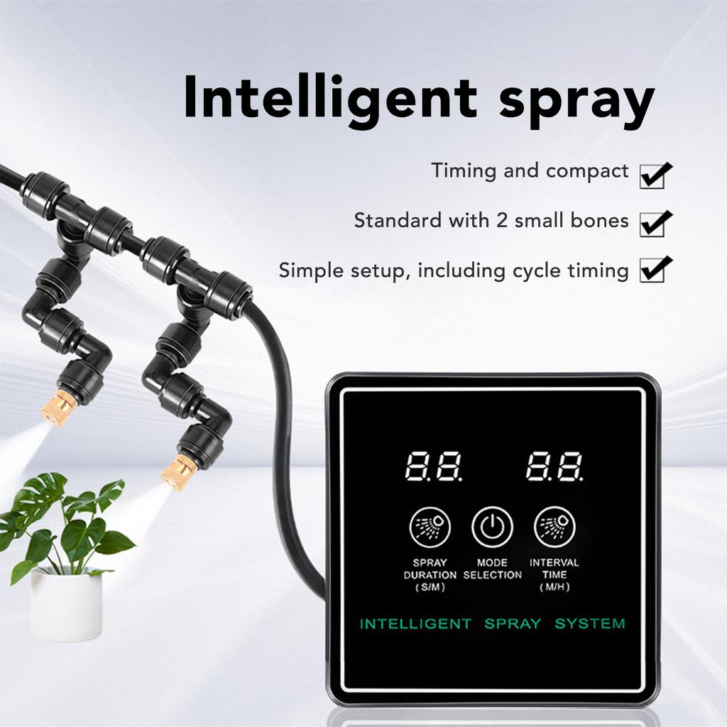 Reptile Fogger Smart Spray System Automatic Timing Humidifier 360 Degree Adjustable Misting Nozzles Mister for Terrarium
