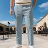 Men's Solid Color Straight Leg Plus Size Slim Business Casual Pants