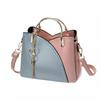 Large Capacity PU Shoulder Bag 23x19x11.5cm Blue & Pink