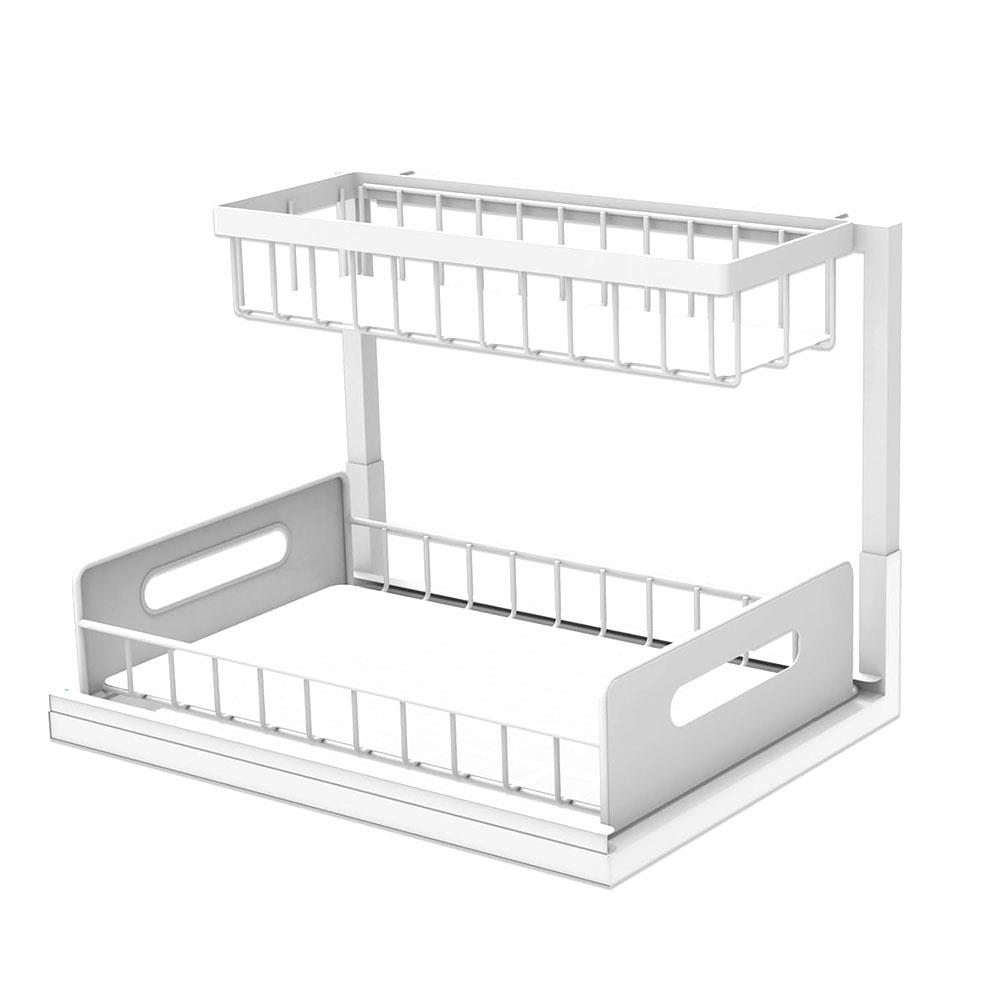 Kitchen Sink Storage Rack 2 Tier Under Sink Organizers And Storage Solutions Multi-purpose Bathroom Shelf Kitchen Organizer
