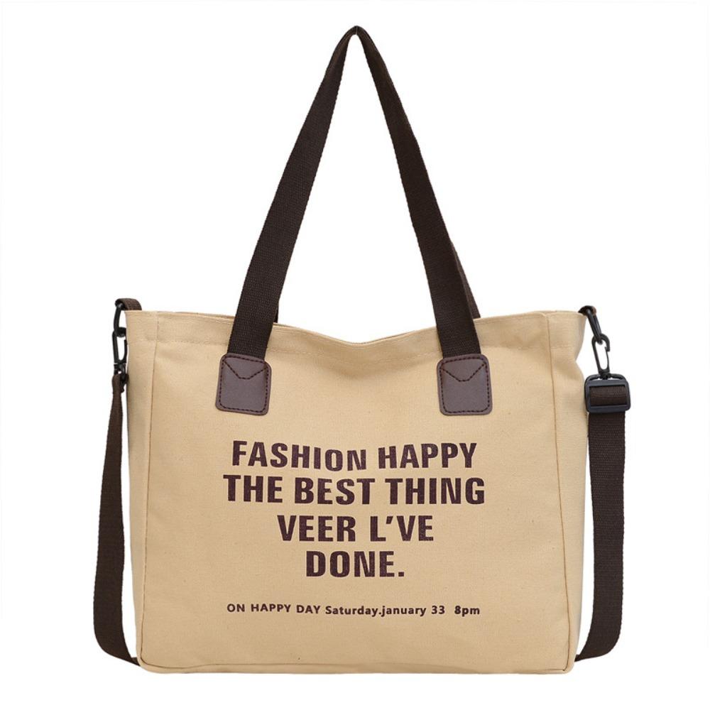 

Storage Pouch Letter Canvas Shoulder Bag Large Capacity Casual Women Tote Bag Soft Underarm Bag Versatile Canvas Handbag Travel