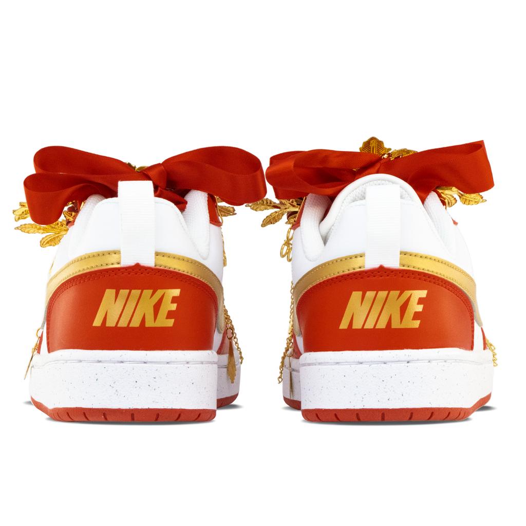 Nike Court Borough Low Top Skateboard Shoes Women's Gold Red DV5456-137(Team1302-)