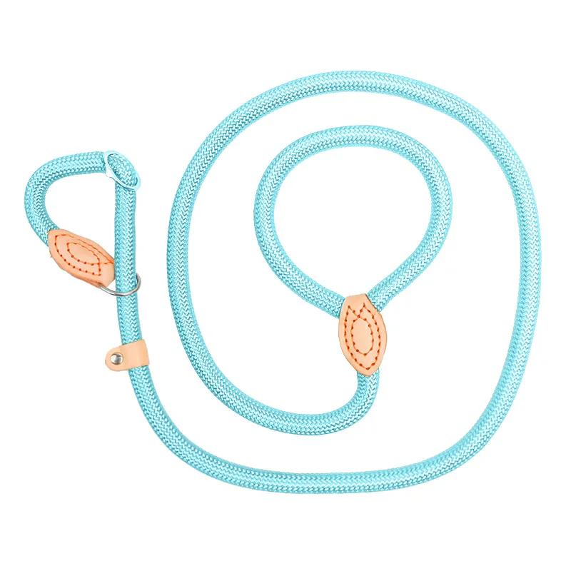 Dog Walking Leash Slip Rope Lead Leash Heavy Duty Braided Rope Adjustable Loop Collar Training Leashes for Large Dogs