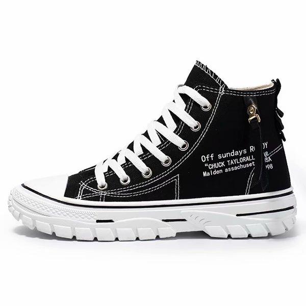 Tendência de sapatos de lona de cano alto masculino casual legal moda estilo de rua tênis hip hop para adolescentes
