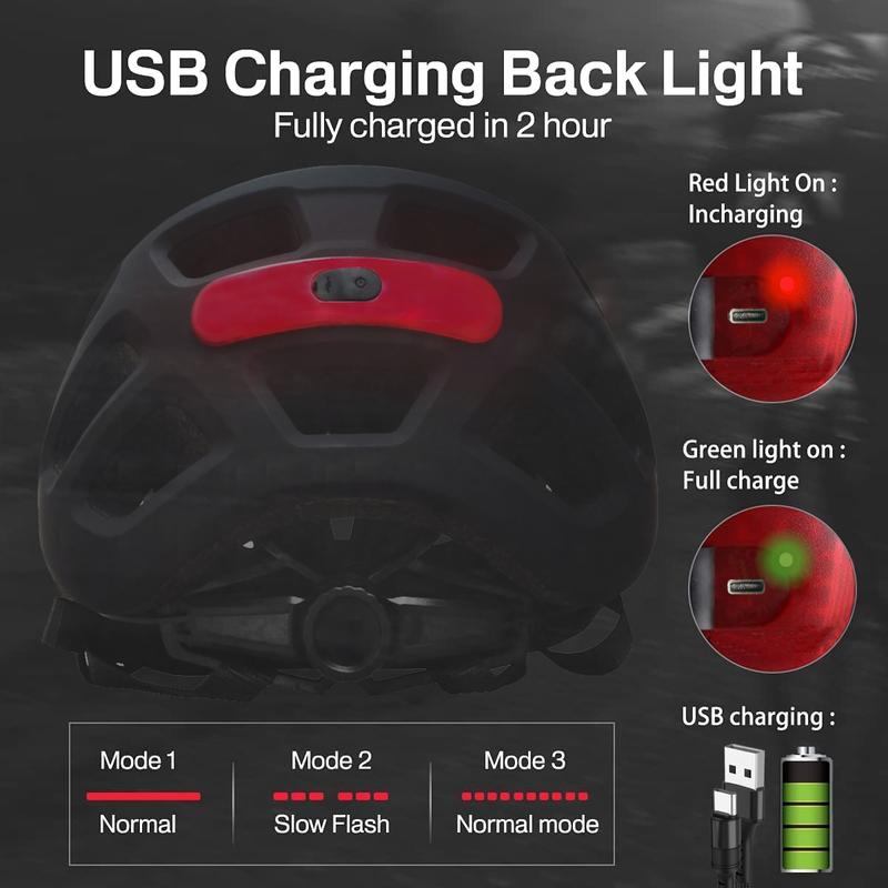 PJT Nowa Ładowalna przez USB Tylna Lampka LED Kask Rowerowy Daszek Okulary Przeciwsłoneczne Męskie Kask Rowerowy Okulary Przeciwsłoneczne Kask Rowerowy Drogowy MTB
