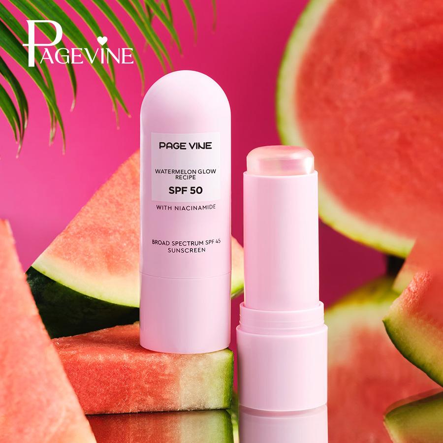Watermelon & Niacinamide Sun Stick SPF50 – Hydrating, Brightening, Highlighter & Sunscreen