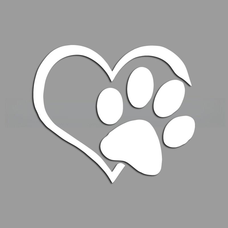 Cute Dog Paw Heart Creative&funny Stickers for Cartoon Fans&lover,high Quality for Car Trucks Motorcycles &laptops