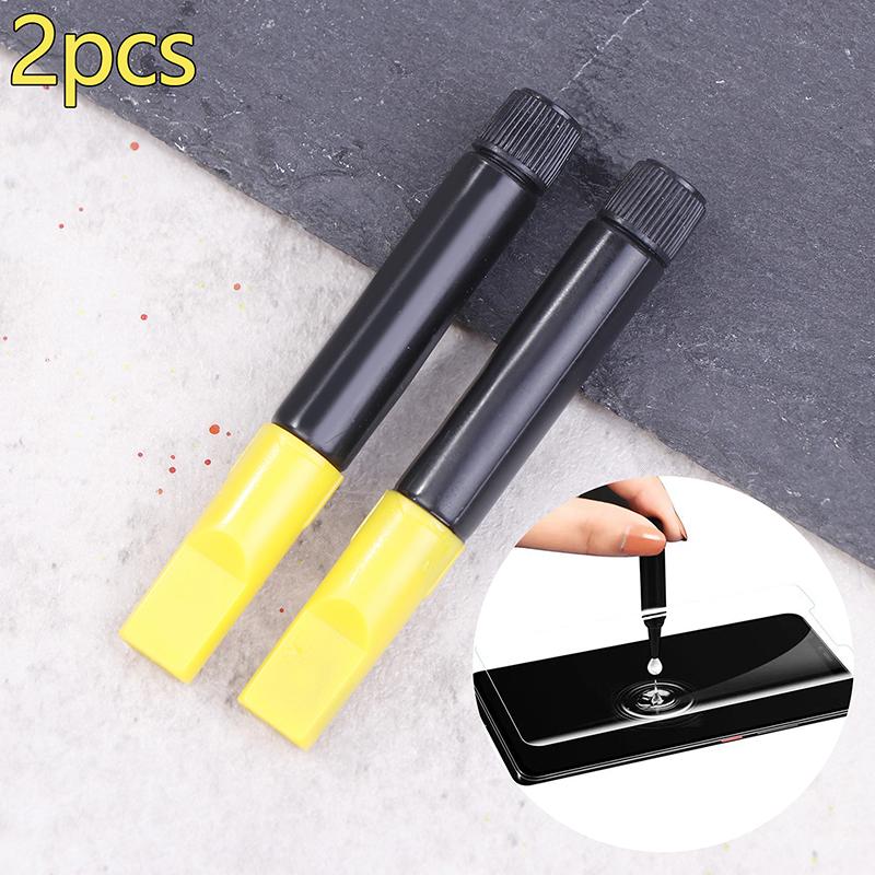 2 Stück UV-Displayschutzfolie aus gehärtetem Glas, Kleber für UV-Flüssigkeit für Telefonkleber, 3D-gebogener gehärteter Kleber, Kantenabdeckung, Glaskleber