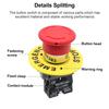 1Pack Red Mushroom Head Emergency Stop Push Button Switch Press Self-Locking Clockwise Rotation Reset 1NC Switch with A Warning Ring Ith: 10A, Ui: