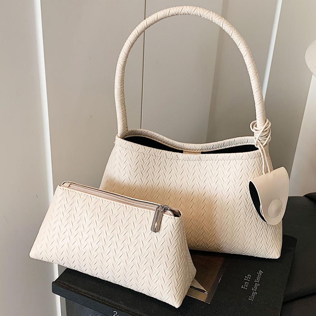 2025 Summer New French Oblique Span Bag Trendy Hand Bag Fashion Woven Shoulder Underarm Baguette Mother Bag Women