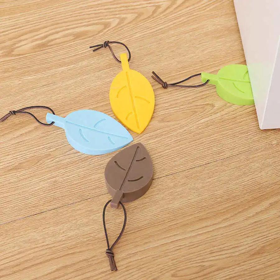Creative Leaf Silicone Door Guard Anti-Bump Child Safety Door Stopper 3D Hanging Doorstop