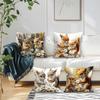 Squirrel Flowers Cushion Pillowcase Printed Polyester 45X45Cm Throw Pillowcover Decorative Sofa Cushion Pillowslip Home Decor