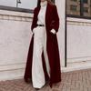 Womens Long Wool Blend Coat Winter Casual Oversized Trench Style Double-Breasted Outerwear