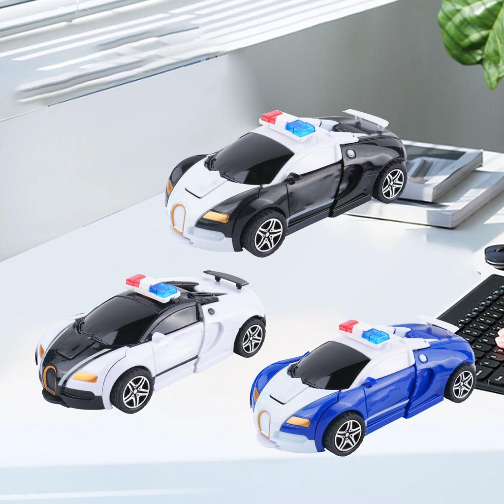 Transformerende billeketøy Slagfast dobbel treghet Robust slitesterk robotbilleketøy for barn Gutter Hvit