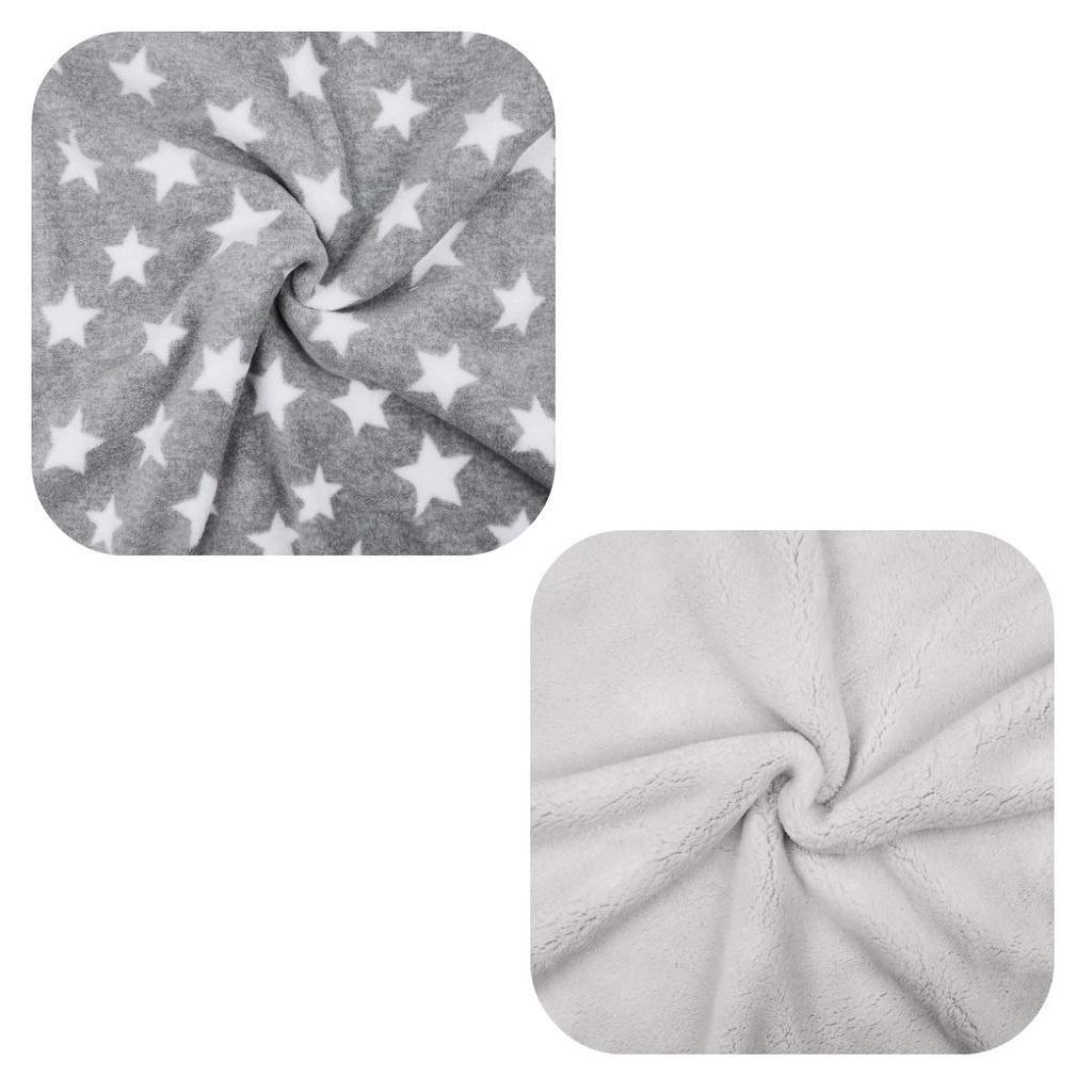 CREDIBLE Baby Bathrobe, Cute Star Print Swaddle and Baby Bib Set of 6 for Toddlers with Original Merchandise (Gray, Boys' Set) BM0241