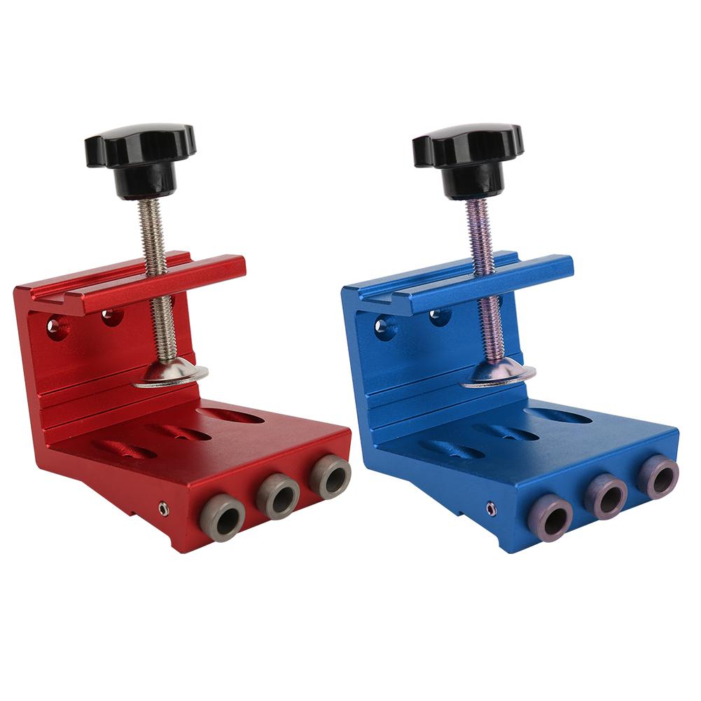 Woodworking Hole Punching Tool Hole Drill Aluminum Alloy Household Woodworking Hole Punch Tool Red/Blue