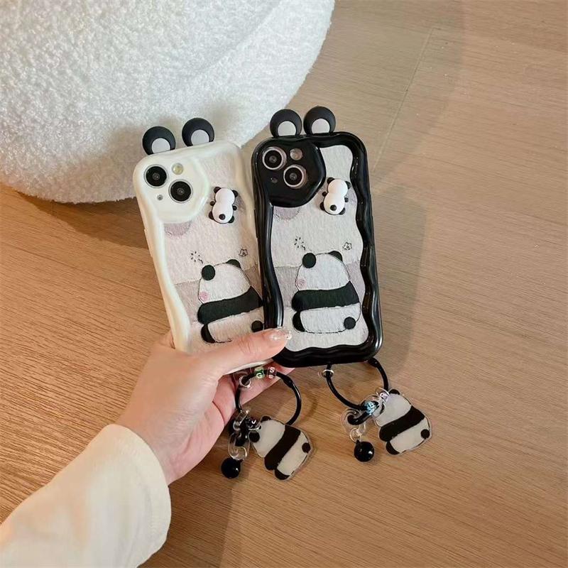 Roztomilé kreslené pouzdro na telefon 3D Bear Graffiti pro iPhone 15 14 13 12 11 Pro Max X XS XR 8 7 Plus Korejský silikonový nárazuvzdorný měkký kryt