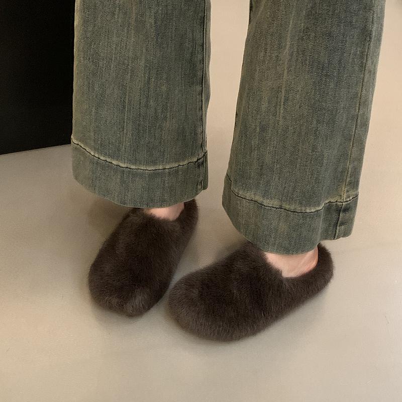 Mode Winter Damen Warme Cartoon Hauspantoffeln Prägnante Schuhe mit runder Zehenpartie Damen Komfort Schlafzimmer Ballerinas Pantoletten
