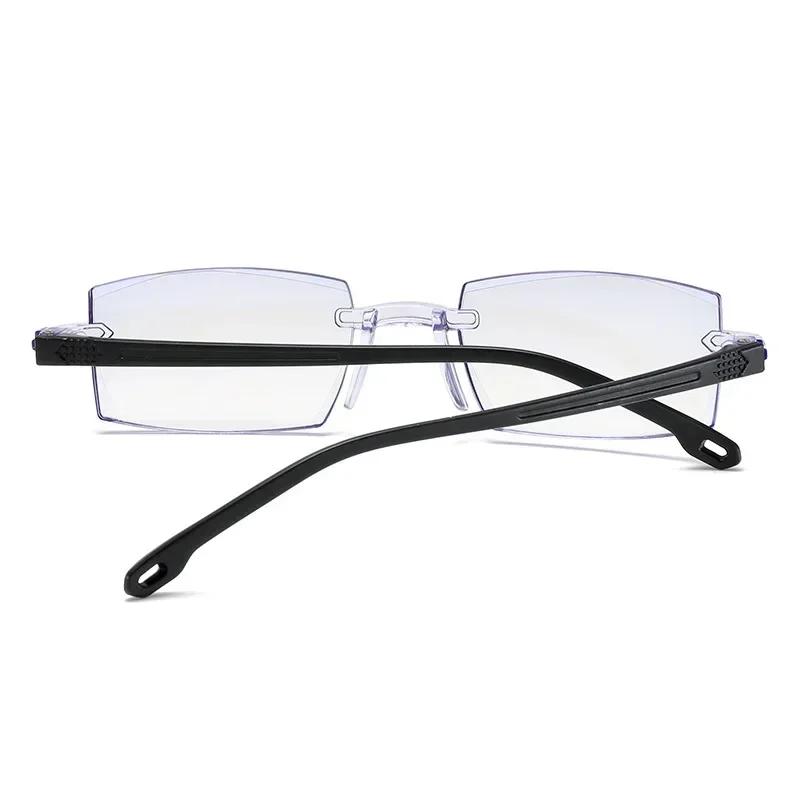 Lesebrille 0 -1,0 bis -4,0 Myopie-Brille Randlos Anti-Blaulicht Männer Myopie-Brille Rahmenlose Kurzsichtigkeitsbrille Unisex