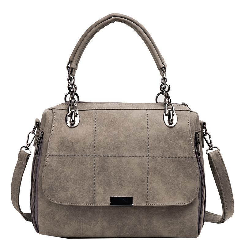 

Matte Women Handbag Scrub Female Shoulder Bags Large Capacity Matcha Pu Leather Lady Totes Boston Bag For Travel Hand Bags 30 x 23 x 14cm серый