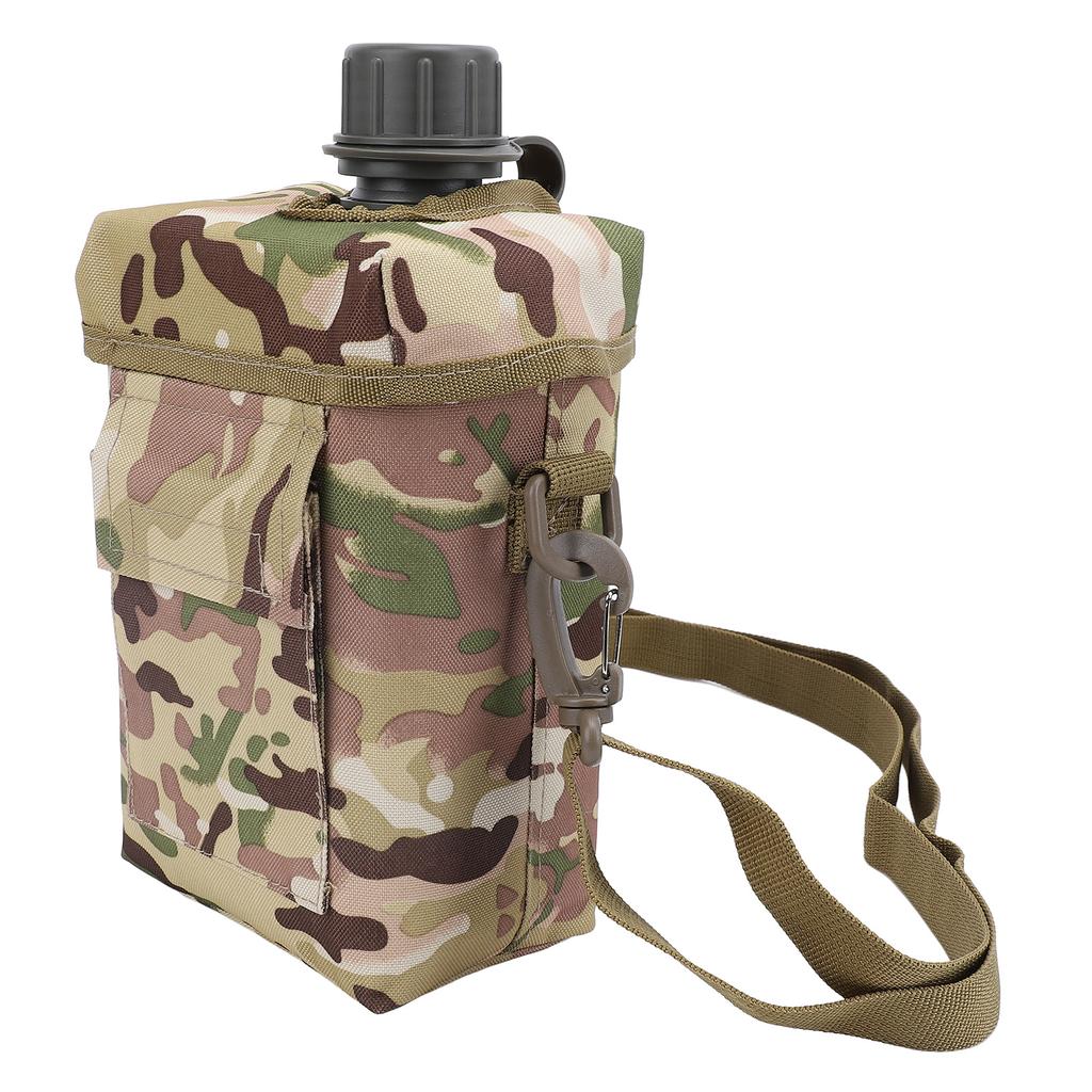 2L Water Bottle with Waist Carrying Bag Large Capacity Leakproof PVC Water Jug for Outdoor Sports Travel Camouflage