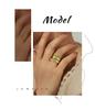 Women's 14K Gold Geometric Ring with Zirconia Devil's Eye for Index Finger - Trendy Spring Design