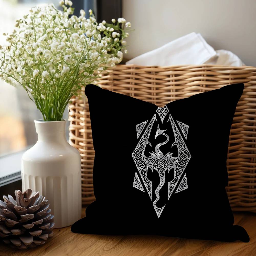 The E-Elder S-Scrolls V Skyrim Office Cushion Pillowcase Car Cushion Cover45X45CM Lumbar Pillowcase Sofa Pillowcover