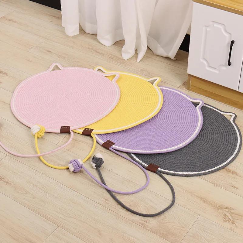 Cat Scratch Pad Cotton Rope Toy Ball Pet Sleeping Cat Scratch Board Circular Cat Bed Pad Cat Nest Pet Pad YLE288