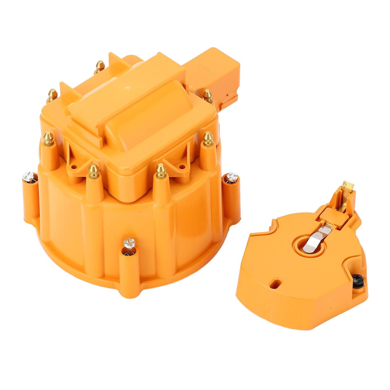 

HEI Distributor Cap and Rotor Heavy Duty Large Distributor Cap Set for SBC 283 305 307 327 350 400 K549 Orange