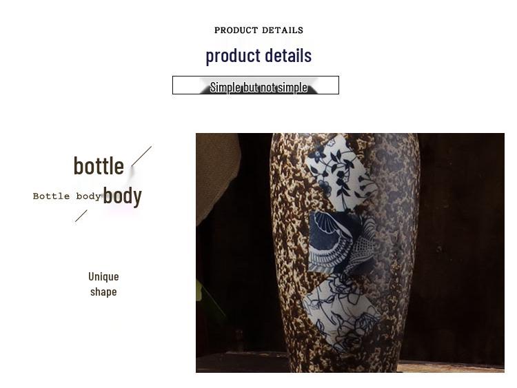 Japanese-Style Simple Ceramic Vase for Creative Home Decor and Dried Flower Arrangements