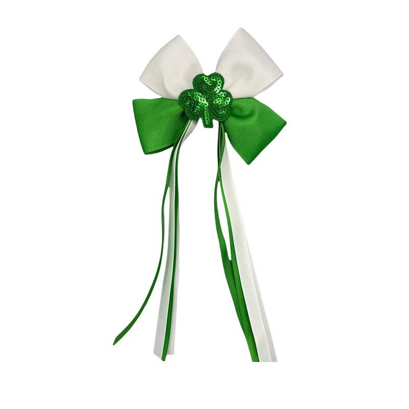 European Saint Patrick's Day Shamrock Bow Hair Clip for Girls