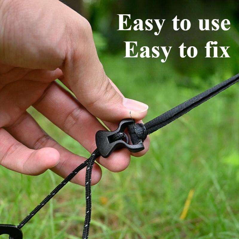 10pcs Camping Awning Tent Guyline Runner GuyLines Stopper Cord Rope Tightener Tensioner Backpack Outdoor Accessories