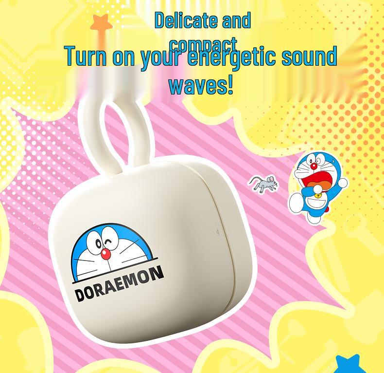 Doraemon Clip-On Open-Ear Bluetooth Headphones - Sports, Long Battery Life
