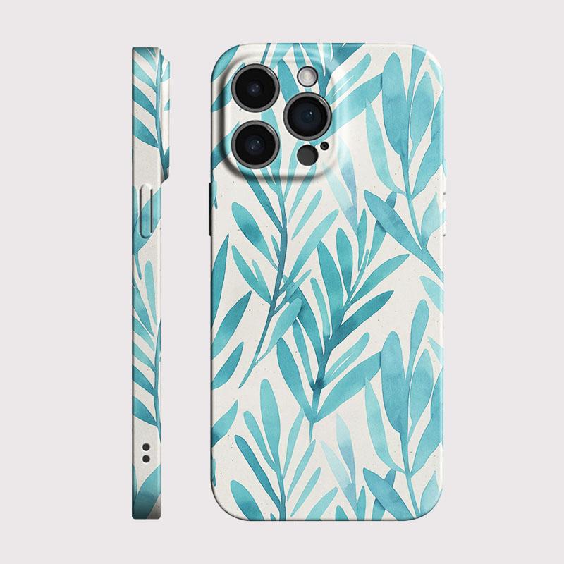 Watercolor Leaves Glossy Film Hard PC Phone Case for Xiaomi Redmi Note 15 13 12S 12 11S 11 10 9 Pro Plus Max 4G 5G