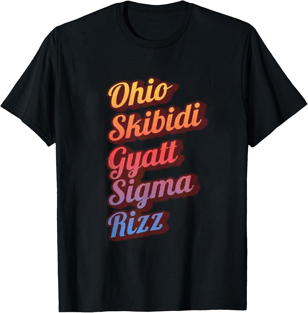 Unisexs Unisex Vintage Meme Ohio Skibidi Gyatt Sigma Rizz Graphic T Shirt Streetwear Oversize Tee Summer Casual Vintage Cotton Top S