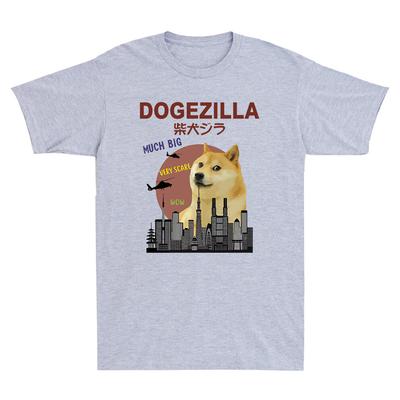 Dogezilla Tshirt  Funny Doge Meme Shiba Inu Dog Sunset Vintage Unisexs Tshirt
