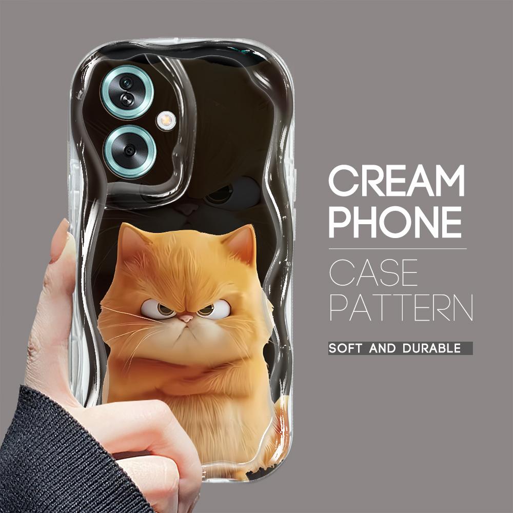 

Милый мультяшный узор, кремовая текстура, мягкий силиконовый чехол с волнистыми краями, чехол для телефона для OPPO Reno Realme Realme C63 прозрачный