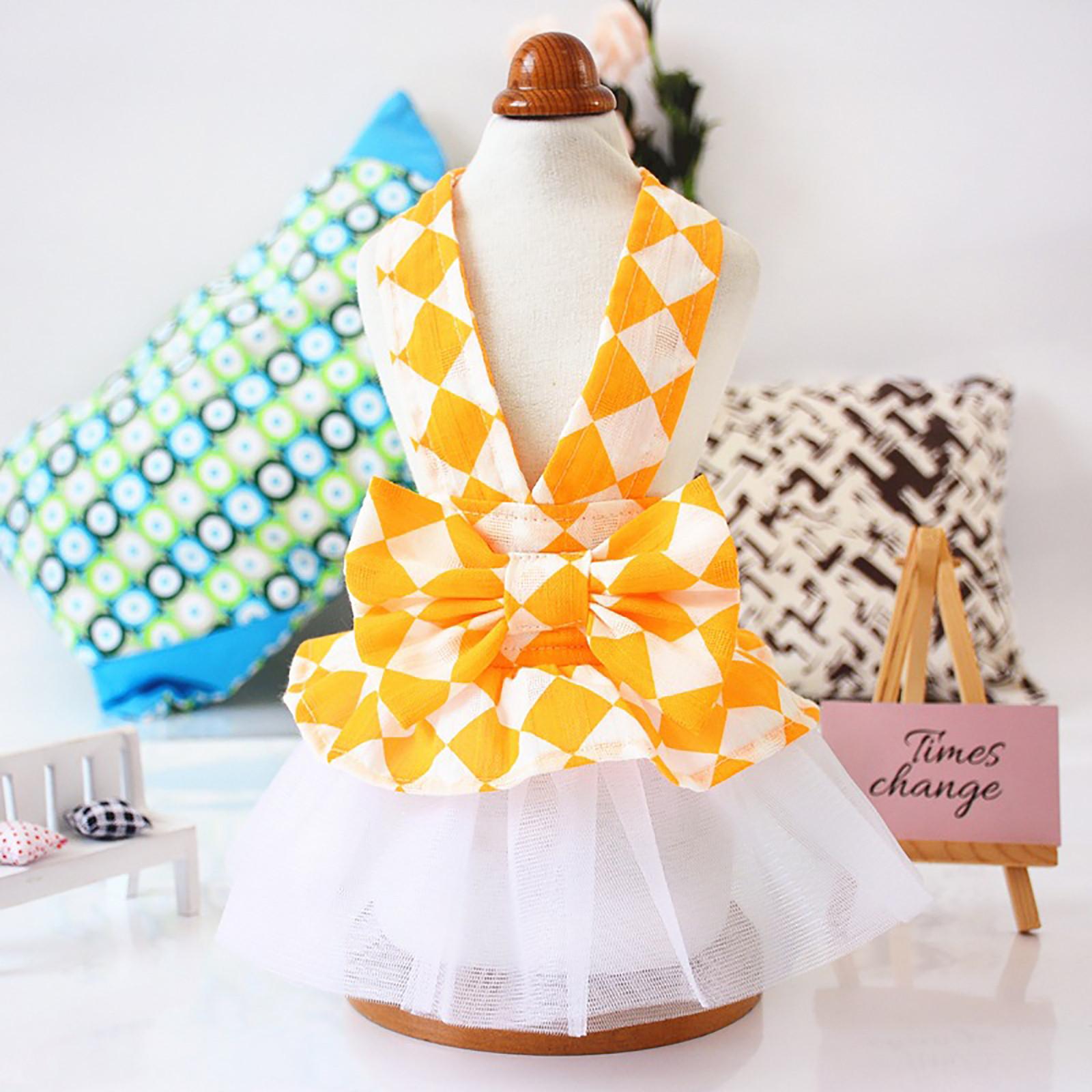 

Pet Summer Dress Princess Peng Peng Skirt Dog Skirt Spring Summer Pet Dog Dress XL жовтий
