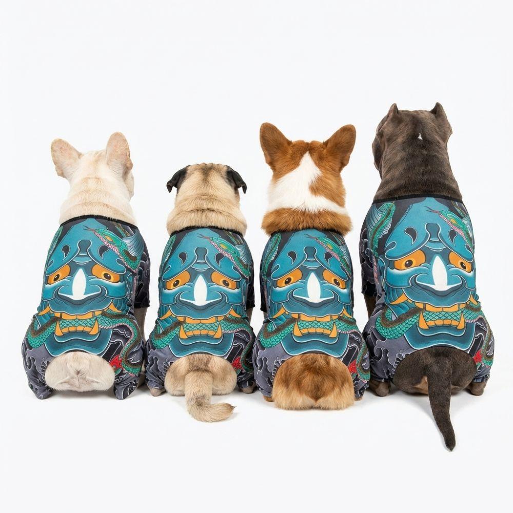 Gilet Tatoué Créatif Quatre Saisons Chien Chat Gilet Respirant Réaliste pour Animaux de Compagnie Vêtements Amusants Cool pour Chiots Bouledogue Français Carlin Corgi