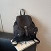 Solid color retro backpack women's 2025 new fashion travel leisure backpack double pocket college bag