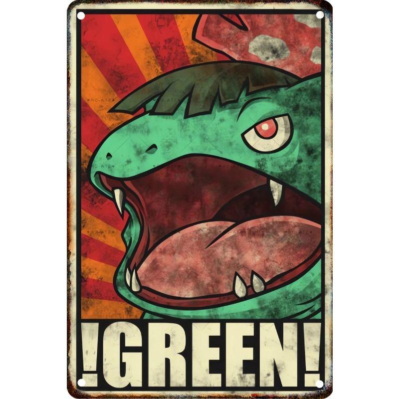 Klasyczny Metalowy Znak Pokemon Malowany do Salonu Klubu Butiku Dekoracja
