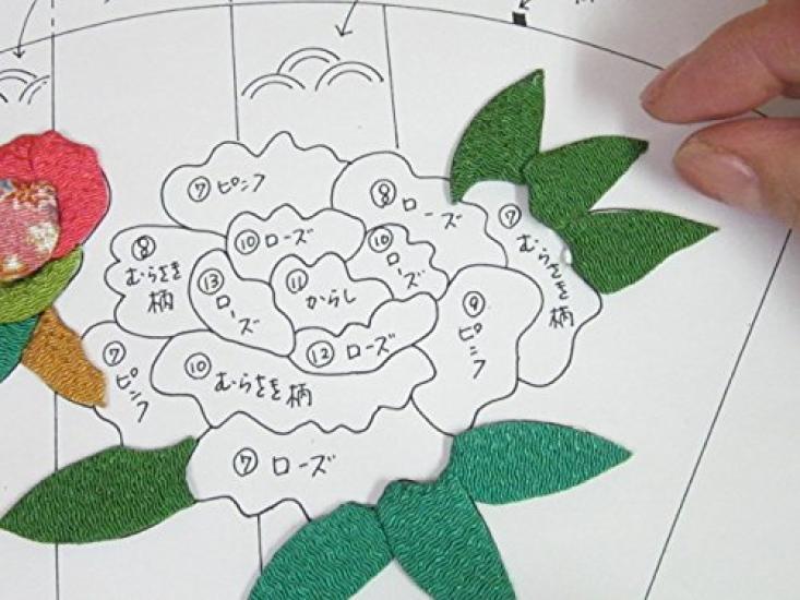 Takara Chirimen Handicraft Pressed Art and Suehiro Handmade Kit "Peony Decoration"