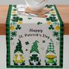Irish Green Shamrock Table Runner: St. Patrick's Heat-Resistant and Stain-Resistant Linen Decor